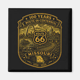 Gouden Route 66 Missouri Eeuwfeest 100 Jaar Magneet