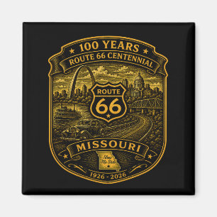 Gouden Route 66 Missouri Eeuwfeest 100 Jaar Magneet