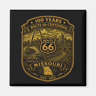 Gouden Route 66 Missouri Eeuwfeest 100 Jaar Magneet