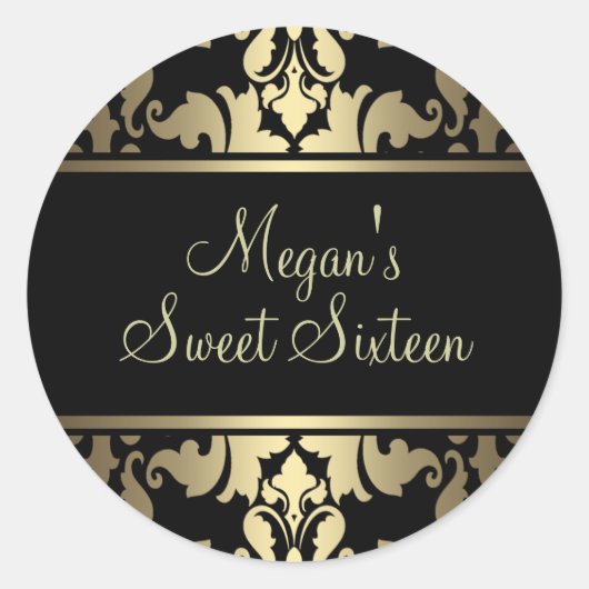 Gouden Royal Damask Sticker (Voorkant)