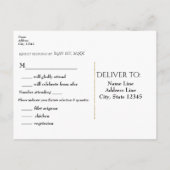 Gouden Royal Princess Storybook Carriage RSVP Uitnodiging Briefkaart (Achterkant)