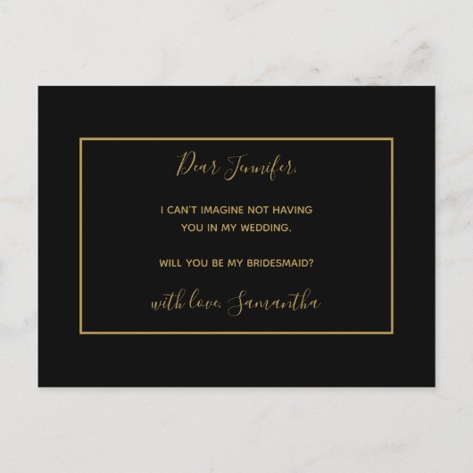 Gouden Roze Abstracte Waterverf Be My Bridesmaid Uitnodiging Briefkaart (Achterkant)