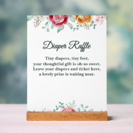 Gouden Roze Baby Shower Luier Raffle Acryl Bord