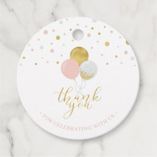 Gouden & Roze Ballonnen   Feestje Bedankt Favor Ta Bedankjes Labels