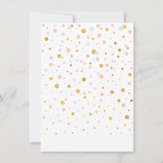 Gouden & Roze Ballonnen | Partij Dank u Nota Kaart (Achterkant)