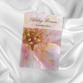 Gouden Roze Bloemen Handgemaakte Sieraden Oorbel D Visitekaartje