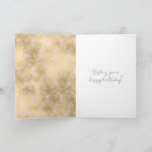 Gouden Roze Bloemend Kant Kaart (Binnen)