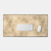 Gouden roze bloemenkant bureaumat (Keyboard & Muis)