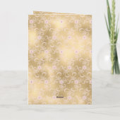 Gouden Roze Bloemenkant Kaart (Achterkant)