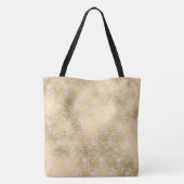 Gouden roze bloemenkant tote bag (Achterkant)