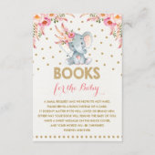 Gouden Roze Bloemenolifant Breng een Boek Insert K Informatiekaartje (Voorkant)