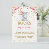 Gouden Roze Bloemenolifant Breng een Boek Insert K Informatiekaartje (Staand voorkant)