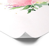 Gouden roze bloemig Baby shower Welkom Poster (Hoek)