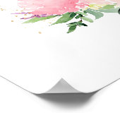 Gouden roze bloemig Baby shower Welkom Poster (Hoek)