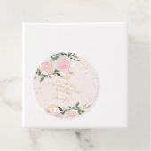 Gouden roze bloemige verjaardag bedankjes labels (In situ)