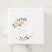 Gouden roze bloemige verjaardag bedankjes labels (In situ)