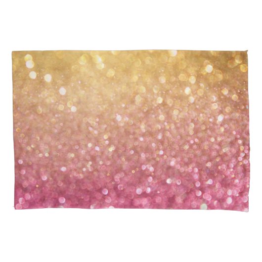 Gouden Roze Bokeh: Abstracte lichten Kussensloop (Voorkant)