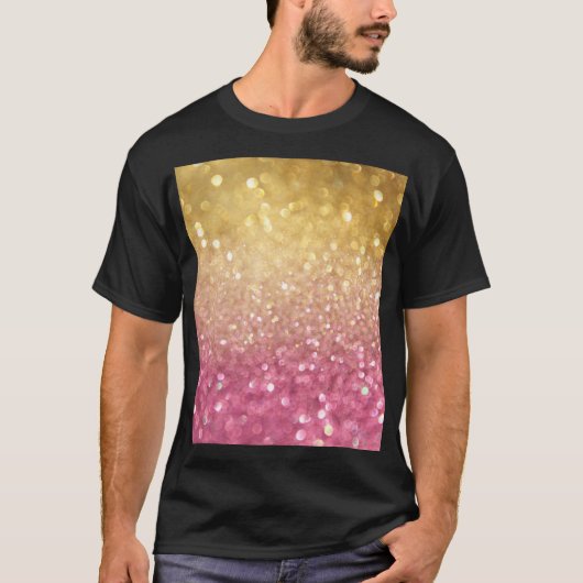 Gouden Roze Bokeh: Abstracte lichten T-shirt (Voorkant)