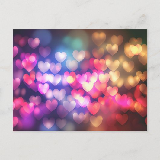 Gouden Roze Bokeh Harten Briefkaart (Voorkant)