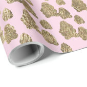 Gouden roze bomen illustratie kerstpatroon cadeaupapier (Rol Hoek)