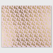 Gouden roze bomen illustratie kerstpatroon cadeaupapier (Vlak)