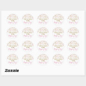 Gouden Roze Confetti Bedankt voor Popping By Ronde Sticker (Vel)