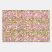 Gouden Roze Confetti Glitter Inpakpapier Vel (Voorkant)