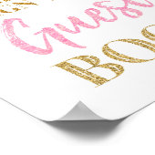 Gouden roze Confetti Poster (Hoek)