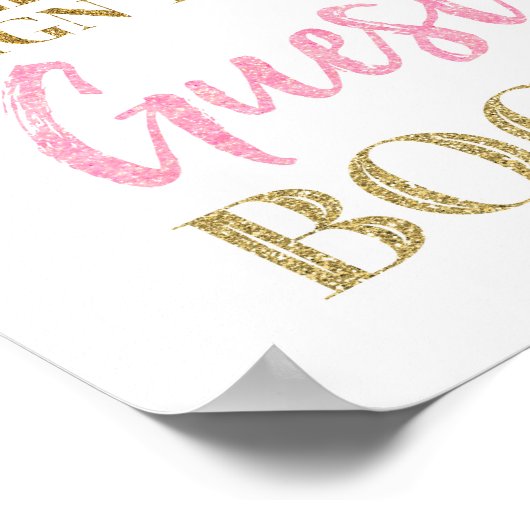 Gouden roze Confetti Poster (Hoek)
