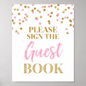 Gouden roze Confetti Poster (Voorkant)