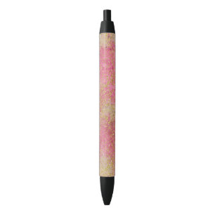 Gouden Roze Confetti Waterverf Confetti Zwarte Inkt Pen