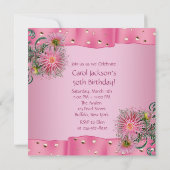 Gouden Roze Dahlia Vrouwen Verjaardagsfeest Kaart (Achterkant)