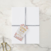 Gouden Roze Donut Verjaardag Party Gift Label Cadeaulabel (Met Touw)