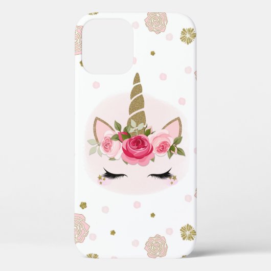 Gouden & Roze Eenhoorn Bloem Bloeit Trendy Cute Case-Mate iPhone Case (Achterkant)