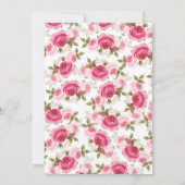 Gouden & Roze Eenhoorn Bloemen Rozen Verjaardagsfe Kaart (Achterkant)