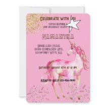 Gouden Roze Eenhoorn Glitter verjaardag