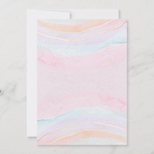 Gouden Roze Eenhoorn Vier Ooit Magische 4e Verjaar Kaart (Achterkant)