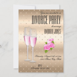 Gouden roze elegante champagne scheidingspartij kaart