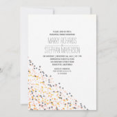 Gouden roze en marine confetti repetitie diner kaart (Voorkant)