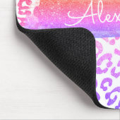 Gouden, roze en Paarse Cheetah Glitter Sparkle Muismat (Hoek)