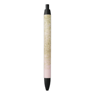 Gouden Roze Faux schittert Zwarte Inkt Pen
