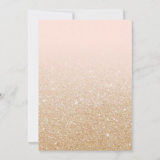 Gouden Roze Faux Sparkly Glitter Ombre Verjaardag Kaart (Achterkant)