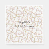 Gouden Roze Glam Parels Bruids Shower Servet (Voorkant)