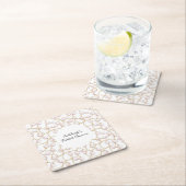 Gouden Roze Glam Parels Bruidsdouche Kartonnen Onderzetters (Insitu)