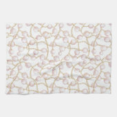 Gouden Roze Glam Parels Bruidsmeisjesfeest Theedoek (Horizontaal)