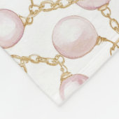 Gouden Roze Glam Parels Kerstmis Fleece Deken (Hoek)