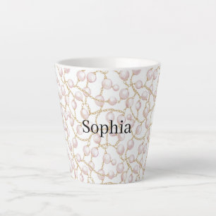 Gouden Roze Glam Parels Latte Mok