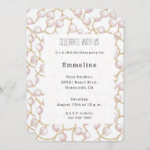 Gouden Roze Glam Parels Verjaardag Kaart (Voorkant / Achterkant)