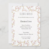 Gouden Roze Glam Parels Verjaardag Kaart (Voorkant)