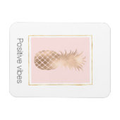 Gouden Roze Glam Tropische Ananas Magneet (Horizontaal)